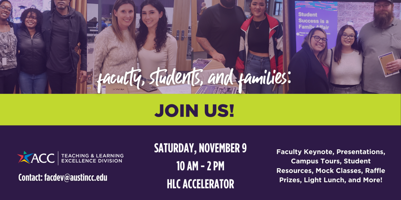 Join ACC for Faculty and Family Connections Day