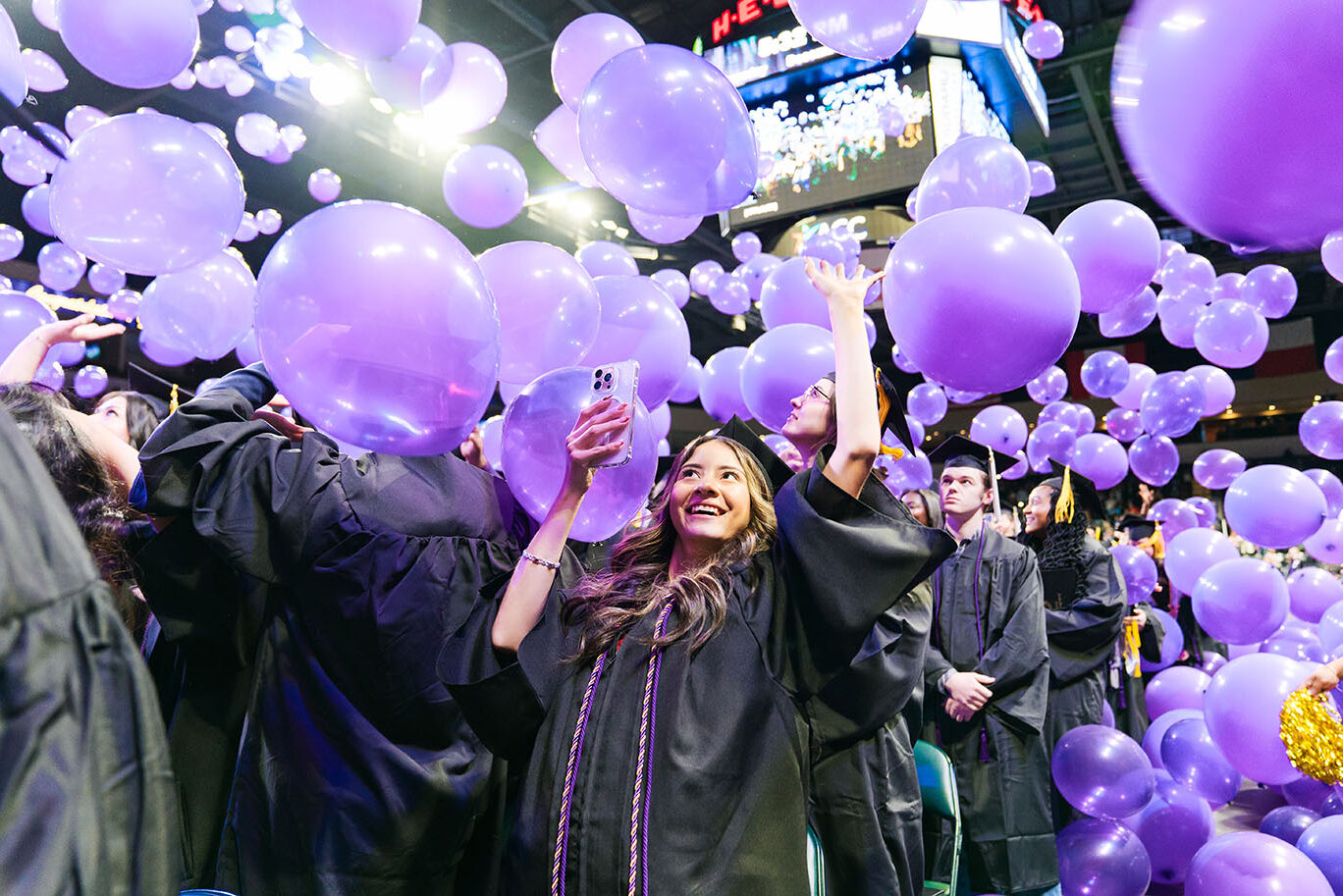 Ballons falling at graduation