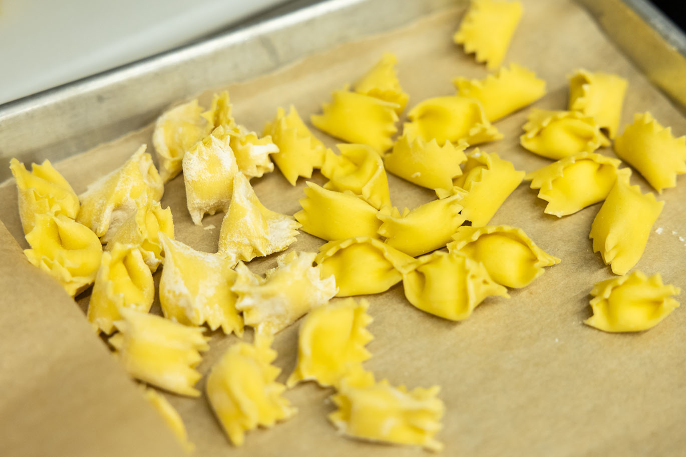 Culinary Arts - Chef Taricco Demo Italian Chef Paolo Taricco leads a hands-on pasta-making demonstration for Austin Community College Culinary Arts students, alumni, and industry partners on Wednesday, Jan. 28, 2025, in the Demonstration Kitchen at Highland Campus. Taricco, an instructor at Alba Accademia Alberghiera in Italy, is visiting as part of a partnership between the two programs, which includes a study abroad opportunity for ACC students in Italy.