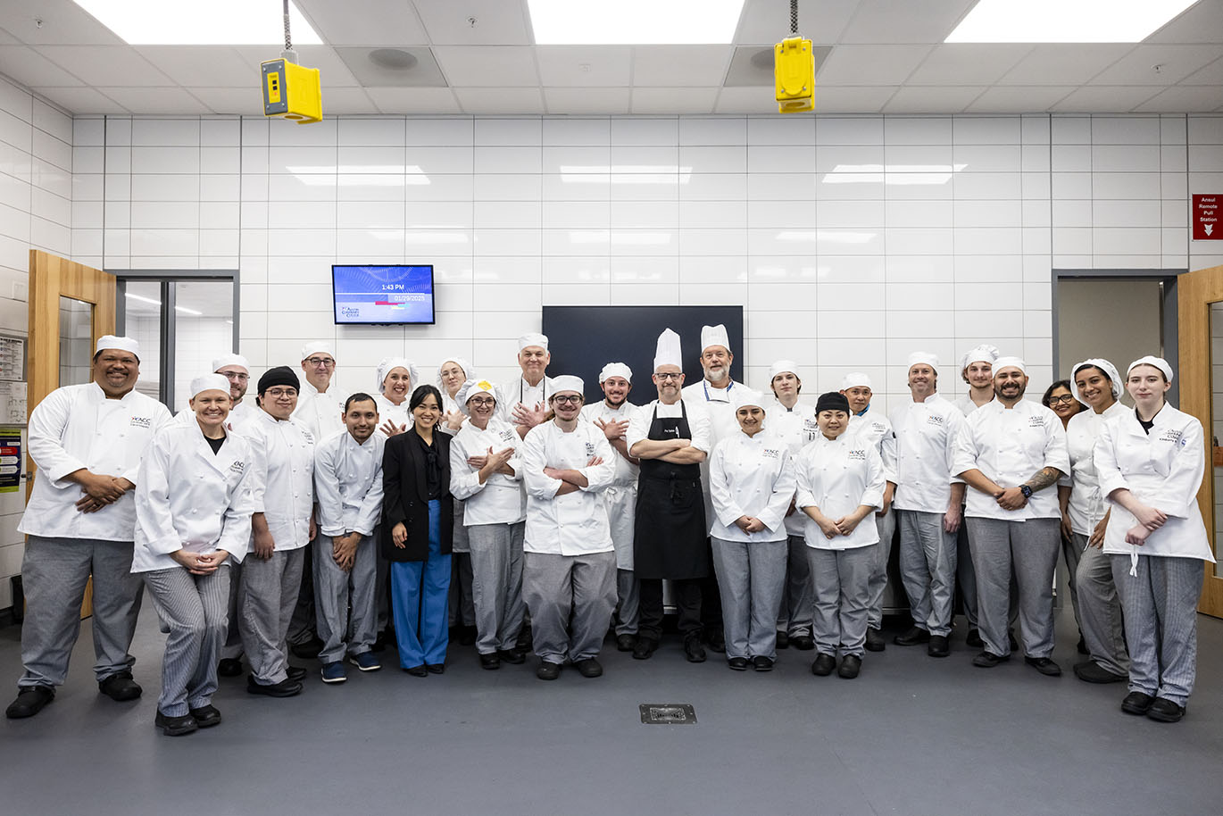 Culinary Arts - Chef Taricco Demo Italian Chef Paolo Taricco leads a cooking demonstration for Austin Community College Culinary Arts students on Thursday, Jan. 29, 2025, in the Demonstration Kitchen at Highland Campus. Taricco, an instructor at Alba Accademia Alberghiera in Italy, is visiting as part of a partnership between the two programs, which includes a study abroad opportunity for ACC students in Italy.
