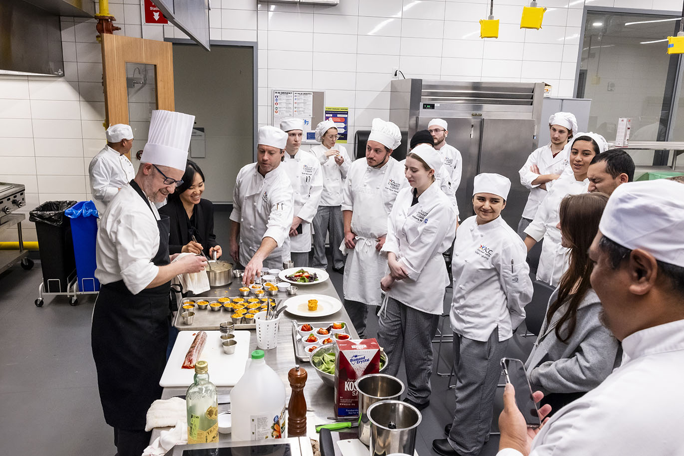 Culinary Arts - Chef Taricco Demo Italian Chef Paolo Taricco leads a cooking demonstration for Austin Community College Culinary Arts students on Thursday, Jan. 29, 2025, in the Demonstration Kitchen at Highland Campus. Taricco, an instructor at Alba Accademia Alberghiera in Italy, is visiting as part of a partnership between the two programs, which includes a study abroad opportunity for ACC students in Italy.