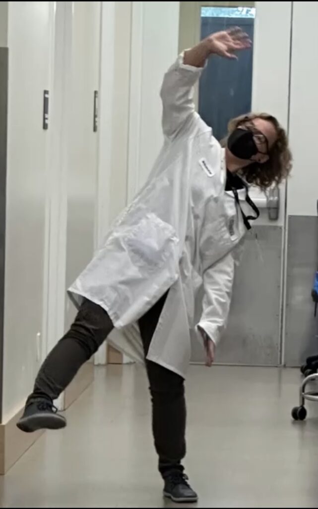 Photo of student, Sidney, in bioscience incubator