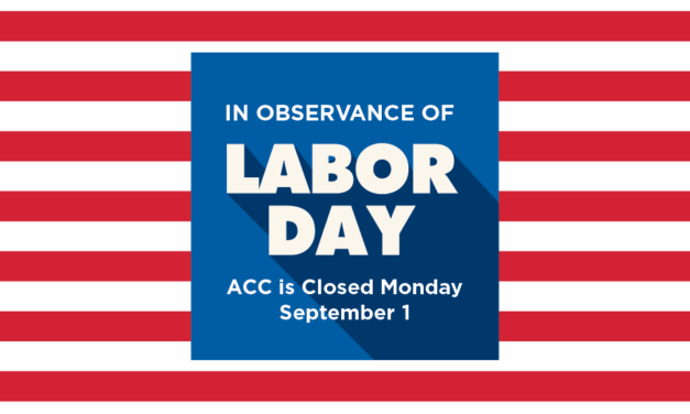 ACC Closed Monday, September 1, in Observance of Labor Day