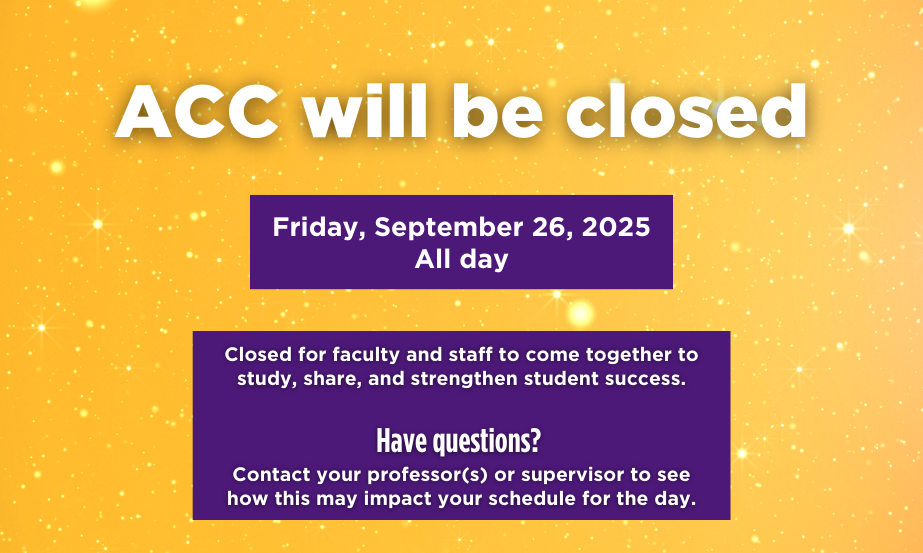 ACC Closed Friday, September 26