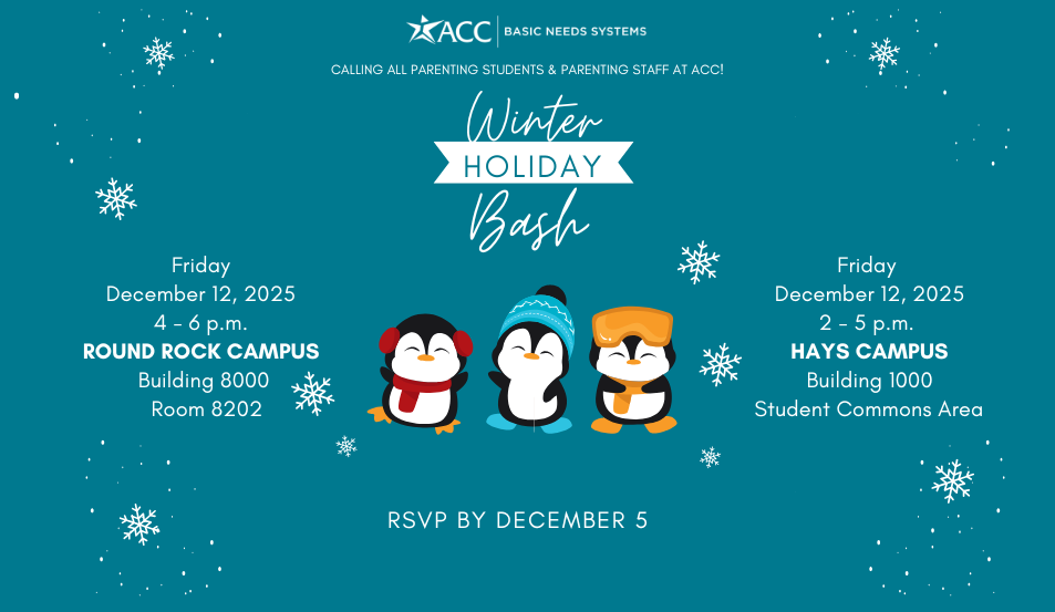 Join us for Winter Holiday Bashes at two ACC campuses